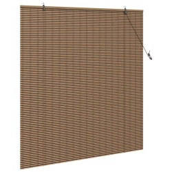 Store enrouleur avec des rideaux Marron 140 x 160 cm Bambou 528640528640