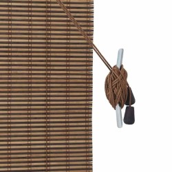 Store enrouleur avec des rideaux Marron 140 x 160 cm Bambou 528640528640