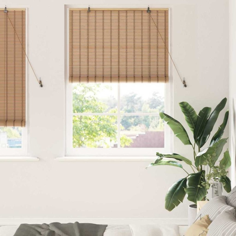 Store enrouleur avec des rideaux Nature 110 x 220 cm Bambou 528643528643