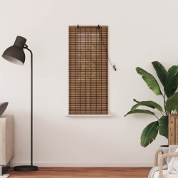 Store enrouleur avec des rideaux Marron 60 x 160 cm Bambou 528648528648