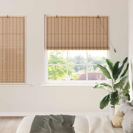 Store enrouleur avec des rideaux Nature 140 x 160 cm Bambou 528652528652
