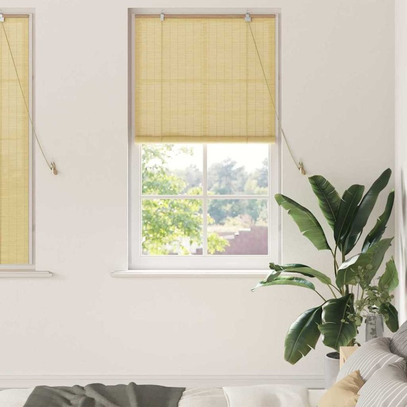 Store enrouleur avec des rideaux Nature 90 x 160 cm Bambou 528658528658