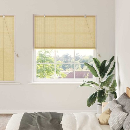 Store enrouleur avec des rideaux Nature 140 x 160 cm Bambou 528665528665