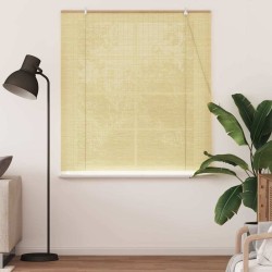 Store enrouleur avec des rideaux Nature 140 x 160 cm Bambou 528665528665