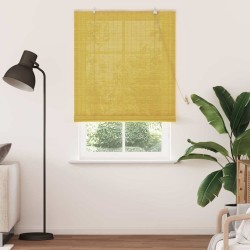 Store enrouleur avec des rideaux Jaune 120 x 220 cm Bambou 528666528666