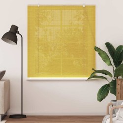 Store enrouleur avec des rideaux Jaune 140 x 160 cm Bambou 528667528667