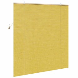 Store enrouleur avec des rideaux Jaune 140 x 160 cm Bambou 528667528667