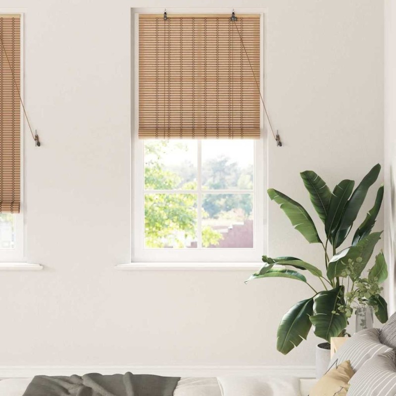 Store enrouleur avec des rideaux Nature 90 x 220 cm Bambou 528670528670