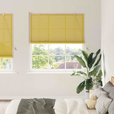 Store enrouleur avec des rideaux Jaune 150 x 220 cm Bambou 528675528675