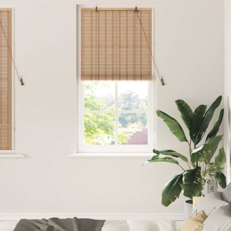 Store enrouleur avec des rideaux Nature 90 x 160 cm Bambou 528676528676