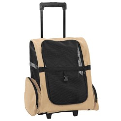 Chariot pour animaux de compagnie 3 en 1 Design Sable 48 x 32 x (57-106) cm Tissu Oxford 528678528678