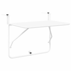 Table Suspendue de Balcon Blanc 60 x 39 x 65 cm Acier 528691528691