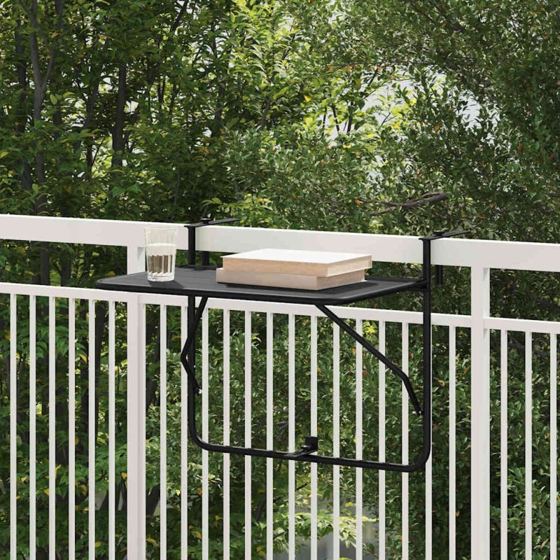 Table Suspendue de Balcon Noir 60 x 39 x 65 cm Acier 528694528694