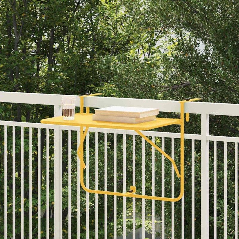 Table Suspendue de Balcon Moutarde 60 x 39 x 65 cm Acier 528695528695