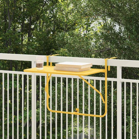 Table Suspendue de Balcon Moutarde 60 x 39 x 65 cm Acier 528695528695
