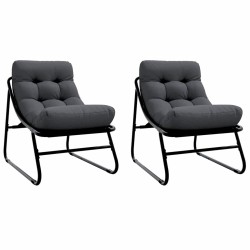 Mobilier de jardin avec coussin 2 pcs Noir 60,5 x 81 x 71 cm 528696528696