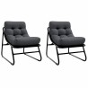 Mobilier de jardin avec coussin 2 pcs Noir 60,5 x 81 x 71 cm 528696528696