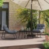 Mobilier de jardin avec coussin 2 pcs Noir 60,5 x 81 x 71 cm 528696528696