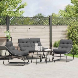 Mobilier de jardin 3 pcs Noir Acier enduit de poudre 528698528698