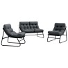 Mobilier de jardin 3 pcs Noir Acier enduit de poudre 528698528698