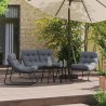 Mobilier de jardin 3 pcs Noir Acier enduit de poudre 528698528698