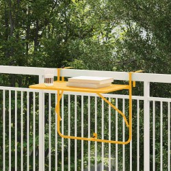Table Suspendue de Balcon Jaune 60 x 39 x 65 cm Acier 528699528699