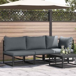 Mobilier de jardin 3 Pièce Noir et anthracite Métal 528704528704