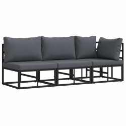 Mobilier de jardin 3 Pièce Noir et anthracite Métal 528704528704
