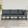 Mobilier de jardin 3 Pièce Noir et anthracite Métal 528704528704
