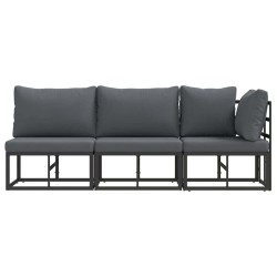 Mobilier de jardin 3 Pièce Noir et anthracite Métal 528704528704