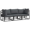 Mobilier de jardin 3 Pièce Noir et anthracite Métal 528705528705