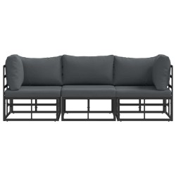 Mobilier de jardin 3 Pièce Noir et anthracite Métal 528705528705
