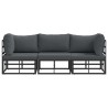 Mobilier de jardin 3 Pièce Noir et anthracite Métal 528705528705