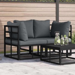 Mobilier de jardin 2 Pièce Noir et anthracite Métal 528706528706