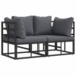 Mobilier de jardin 2 Pièce Noir et anthracite Métal 528706528706