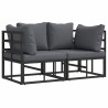 Mobilier de jardin 2 Pièce Noir et anthracite Métal 528706528706