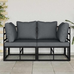 Mobilier de jardin 2 Pièce Noir et anthracite Métal 528706528706