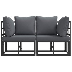 Mobilier de jardin 2 Pièce Noir et anthracite Métal 528706528706