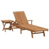 Chaise longue avec coussin 2 pcs Marron Bois de teck massif 528710528710