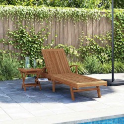 Chaise longue avec coussin 2 pcs Marron Bois de teck massif 528710528710
