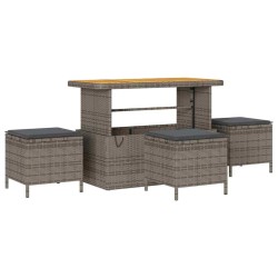 Ensemble de salle à manger pour jardin Gris polyrotin 528720528720