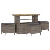 Ensemble de salle à manger pour jardin Gris polyrotin 528720528720