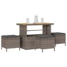 Ensemble de salle à manger pour jardin Gris polyrotin 528720528720