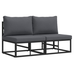 Mobilier de jardin 2 Pièce Noir et anthracite 70 x 71,5 x 71 cm 528721528721