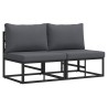 Mobilier de jardin 2 Pièce Noir et anthracite 70 x 71,5 x 71 cm 528721528721