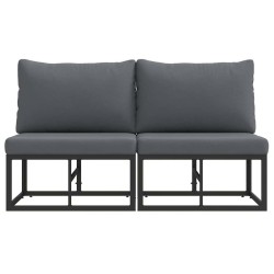 Mobilier de jardin 2 Pièce Noir et anthracite 70 x 71,5 x 71 cm 528721528721