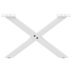 Pieds de table basse en forme de X, 2 pièces, blanc, 50 x (30-31) cm, acier 528744528744