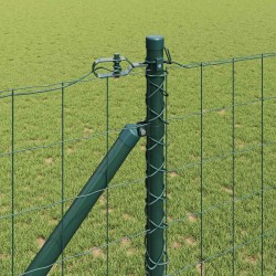 Clôture avec poteau Vert 1,2 x 25 m Acier et PVC 528747528747