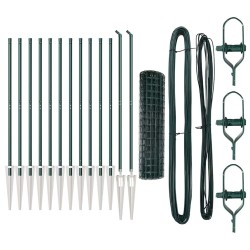 Clôture avec poteau Vert 1,2 x 25 m Acier et PVC 528747528747