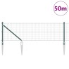 Clôture avec poteau Vert 0,6 x 50 m Acier et PVC 528749528749